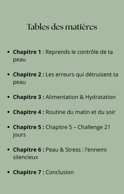 Reprends le contrôle de ta peau – Guide 21 jours